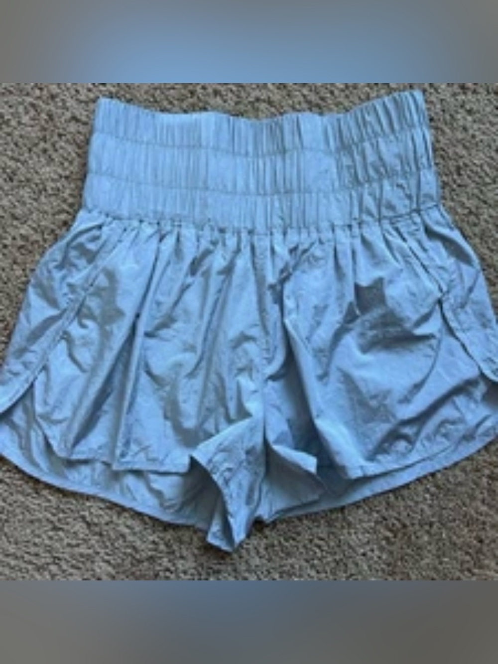 Free People The Way Home Nylon Shorts Large Gray High Rise 2" Inseam Brief Lined